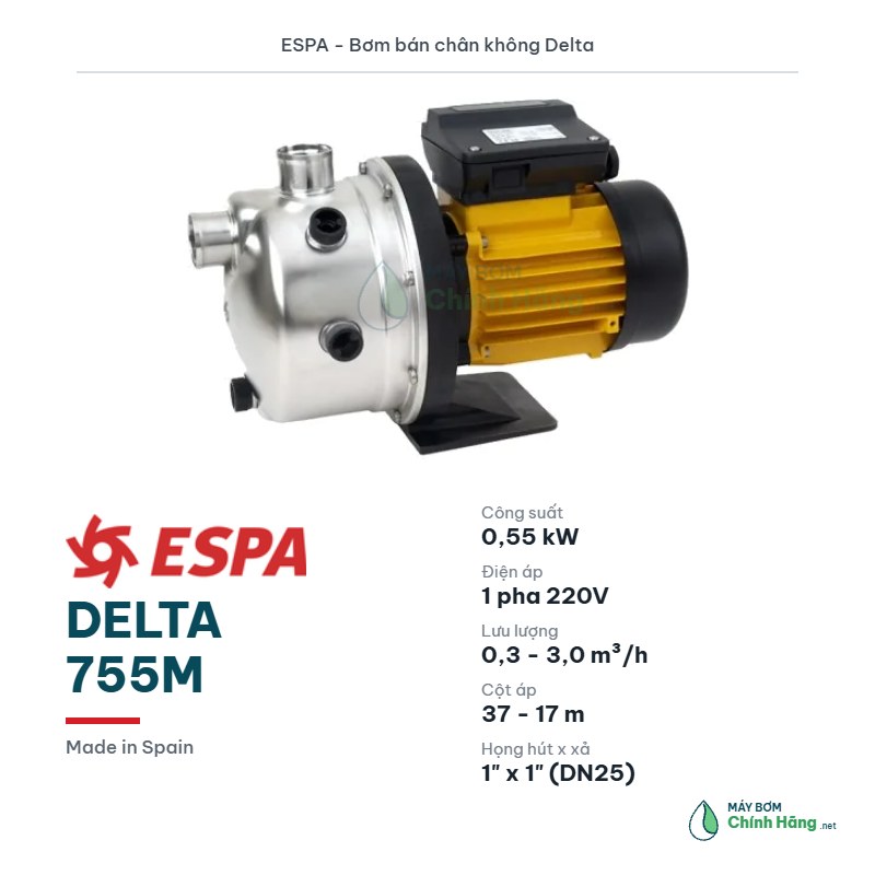 Máy bơm bán chân không Espa Delta 755M (550W)