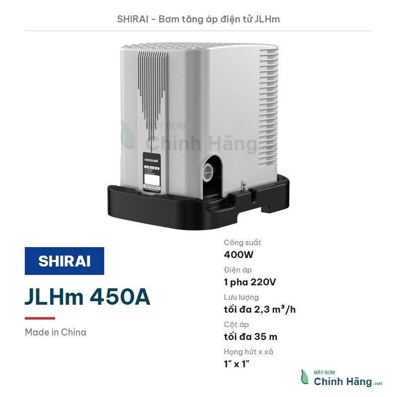 Máy bơm tăng áp điện tử Shirai JLHm 450A (400W)