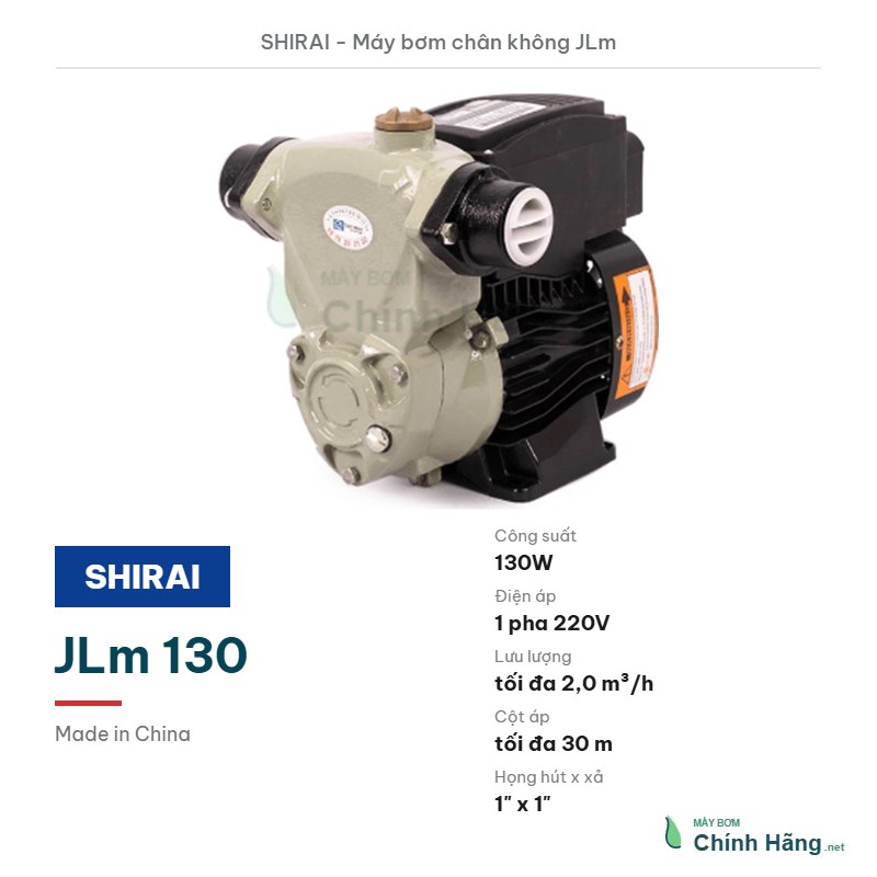 Máy bơm chân không Shirai JLm 130 (130W)