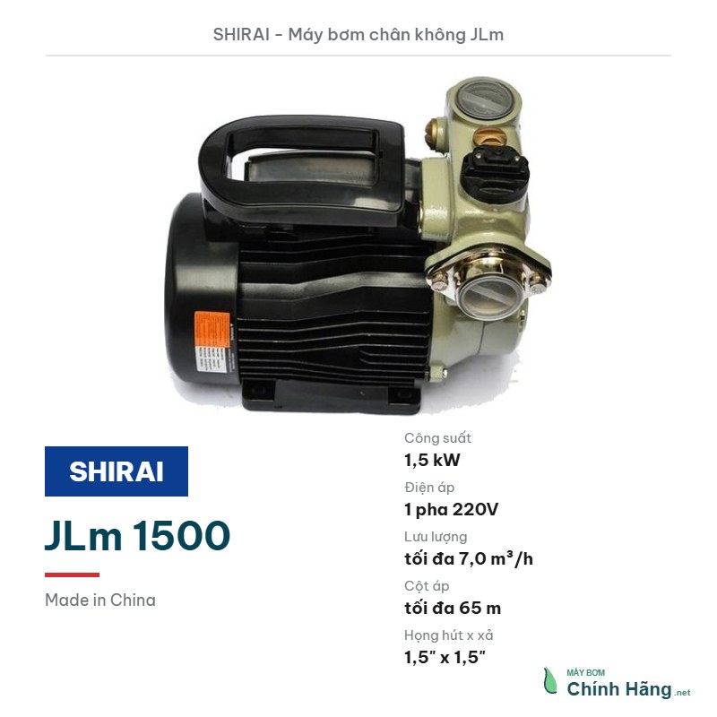 Máy bơm chân không Shirai JLm 1500 (1,5 kW)